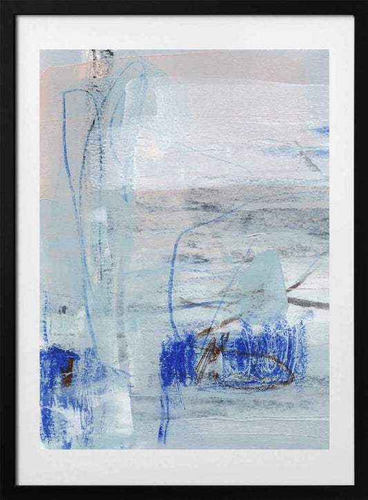 Blue Abstract Flow - Art Print by uplusmestudio
