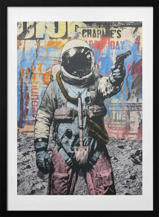 Armed Astronaut Moon Rebel - Art Print by Микола Курилюк