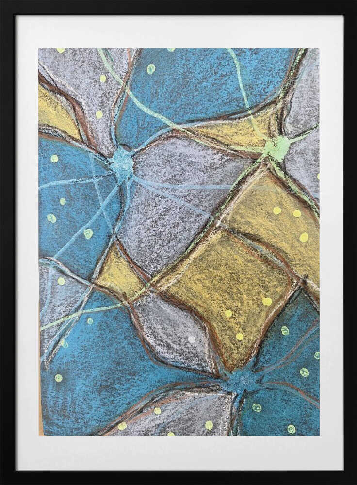 Vibrant Geometric Texture - Art Print by Berit Pihl