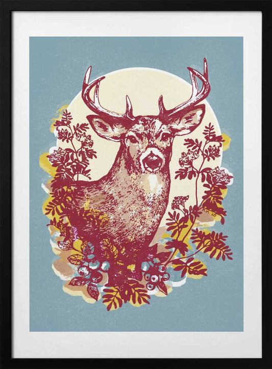 Elegant Forest Stag - Art Print by Katariina Kosunen