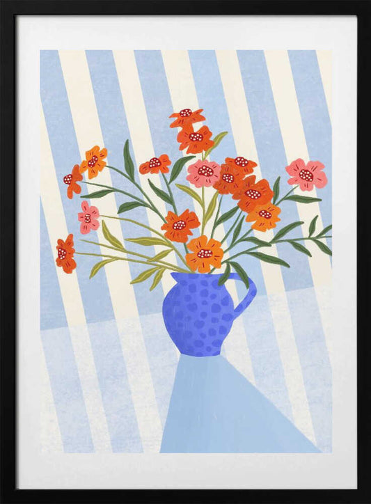 Cheerful Floral Pitcher - Art Print by Bea Müller
