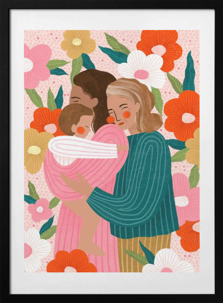 THREE GENERATIONS OF MOTHERHOOD - Art Print by Bea Müller