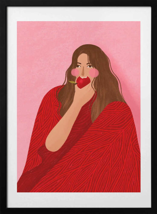 Cozy Woman Apple - Art Print by Bea Müller