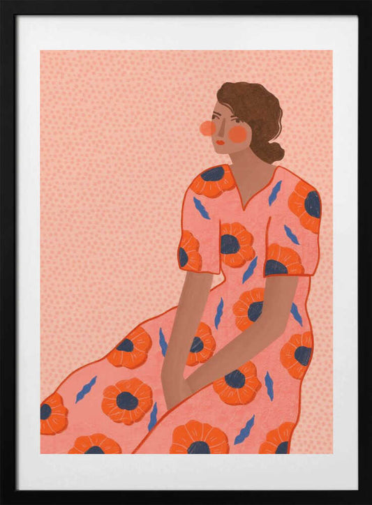 Stylish Poppy Portrait - Art Print by Bea Müller