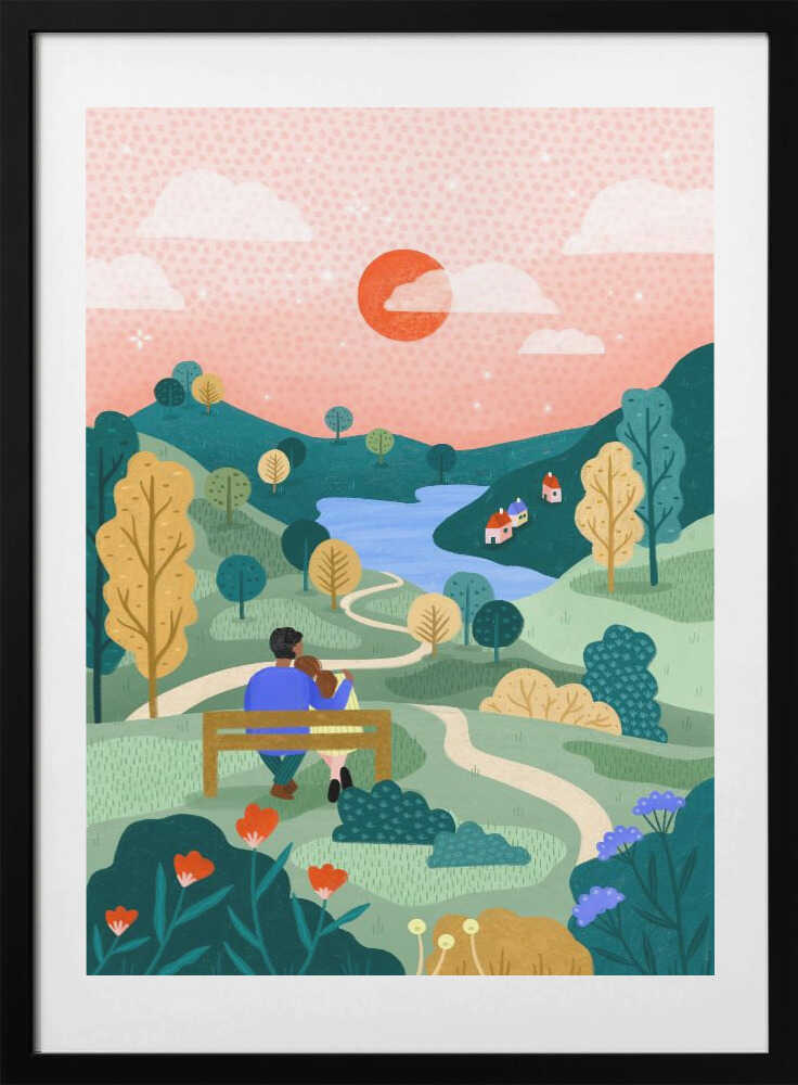 Couple's Peaceful Horizon - Art Print by Bea Müller