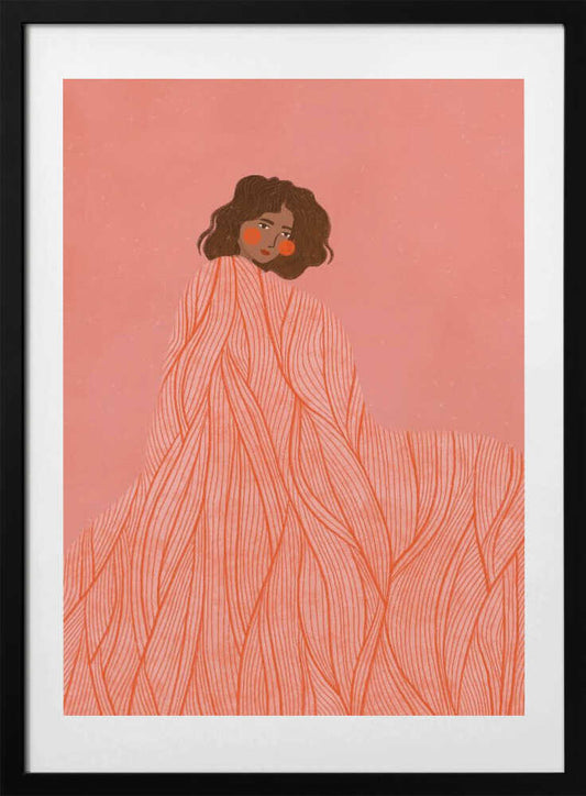 Coral Woman Dreaming - Art Print by Bea Müller