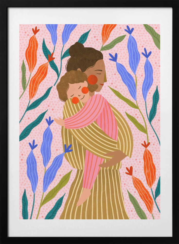 Gentle Mother's Embrace - Art Print by Bea Müller