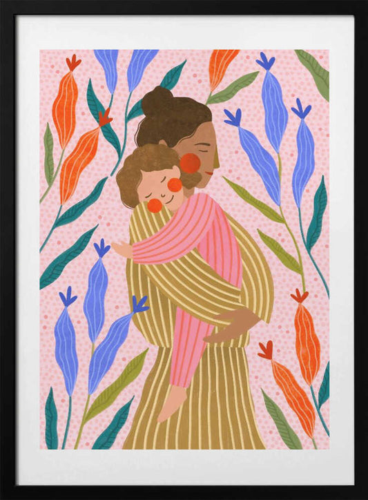 Gentle Mother's Embrace - Art Print by Bea Müller