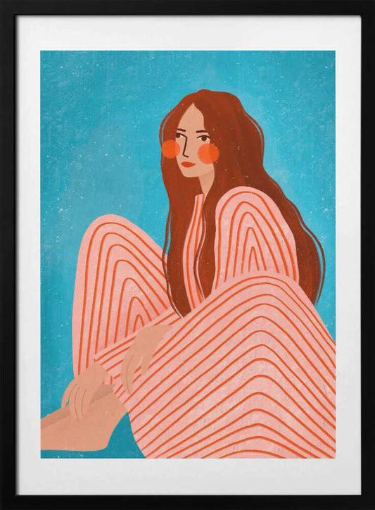 Serene Striped Woman - Art Print by Bea Müller