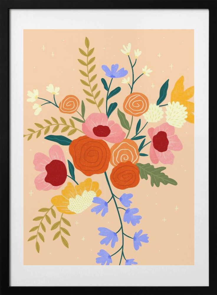 Colorful Floral Bouquet - Art Print by Bea Müller