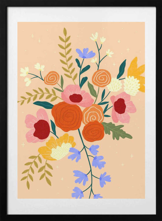 Colorful Floral Bouquet - Art Print by Bea Müller