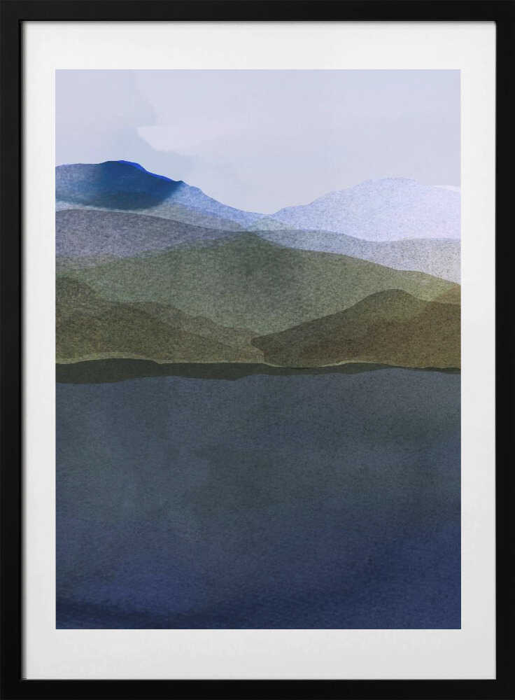 Layered Mountain Landscape - Art Print by cartissi