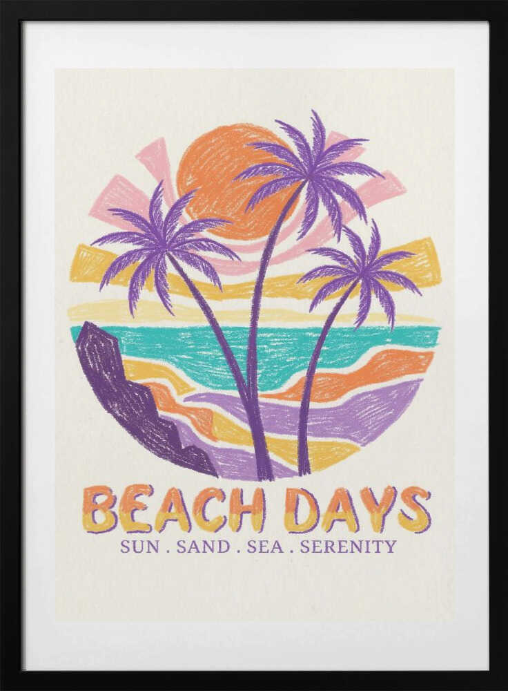 Vibrant Beach Serenity - Art Print by Melloi Art Prints