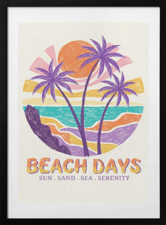 Vibrant Beach Serenity - Art Print by Melloi Art Prints