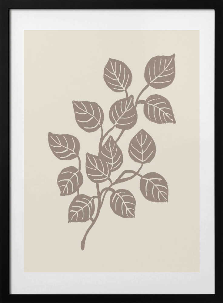 Serene Leaf Branch - Art Print by Krisztina Jung