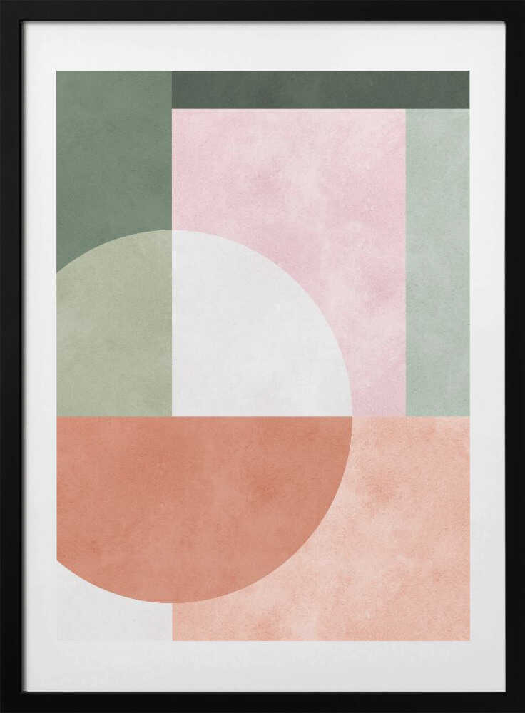 Muted Geometric Shapes - Art Print by Vitor Costa