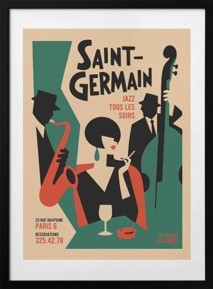 Art Deco Jazz Night - Art Print by Patryk Krygowski