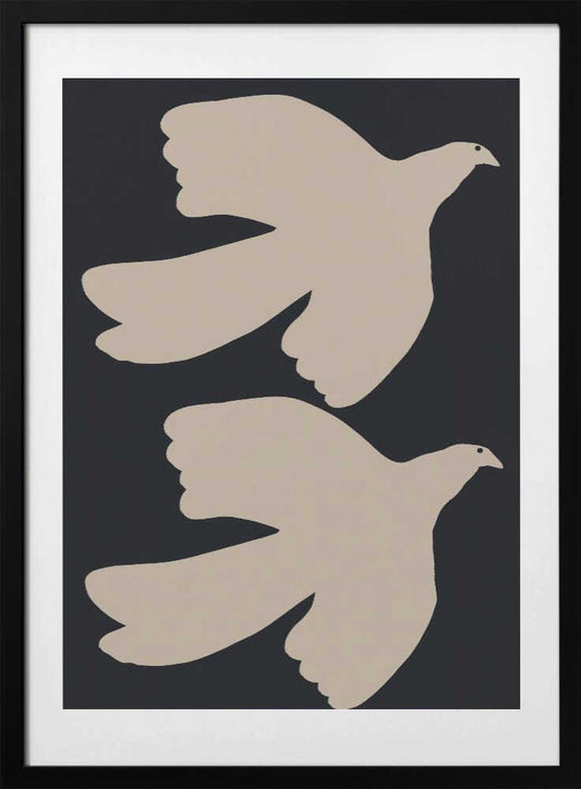 Doves In Flight - Art Print by Melloi Art Prints