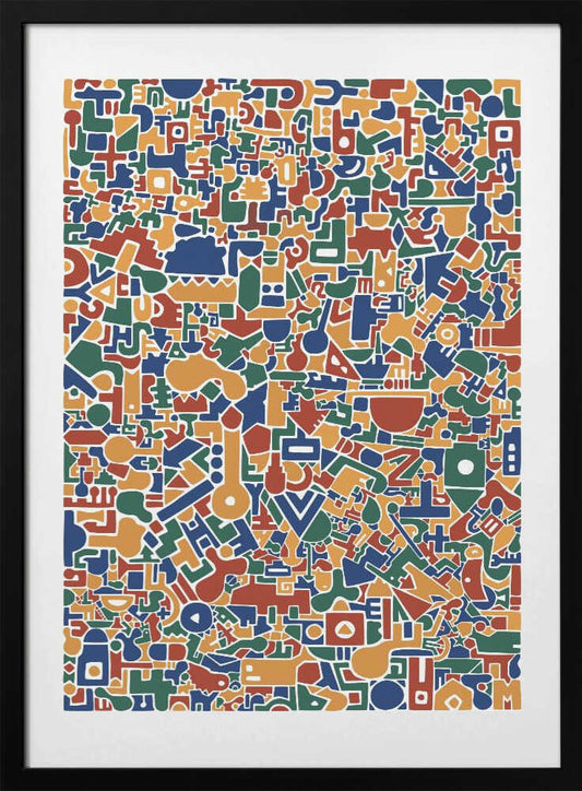 Vibrant Geometric Puzzle - Art Print by Matthew Griffiths