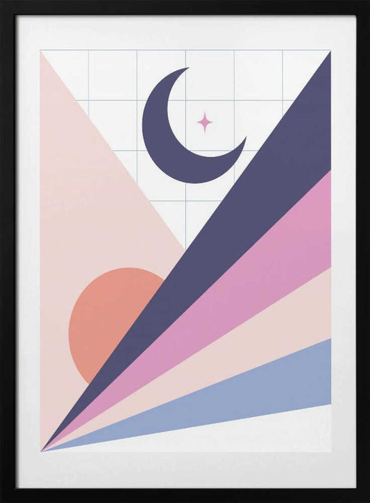 Celestial Geometric Landscape - Art Print by Estefani Gomez
