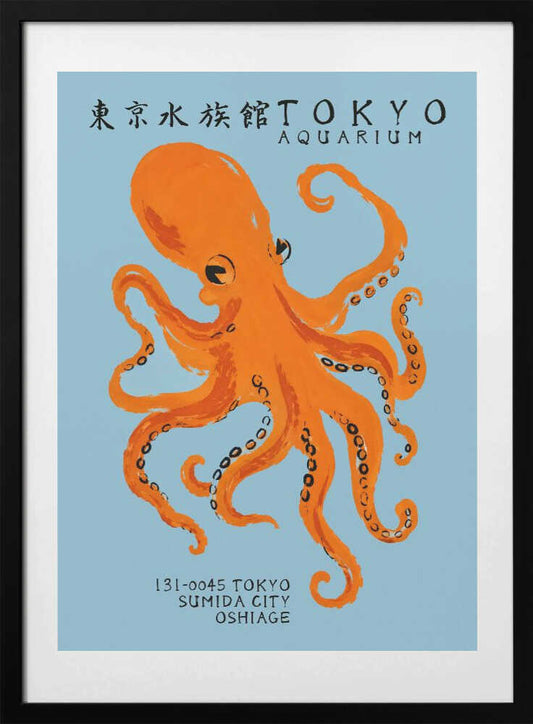 Playful Orange Octopus - Art Print by Patryk Krygowski