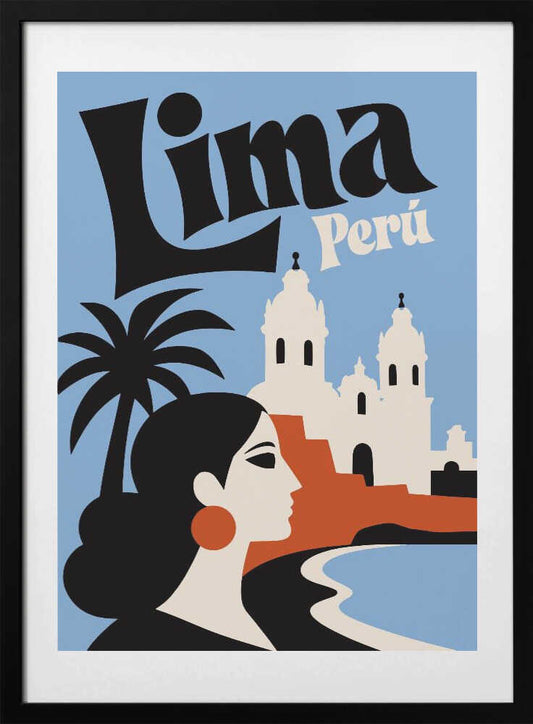 Lima Peru Retro Travel - Art Print by Patryk Krygowski