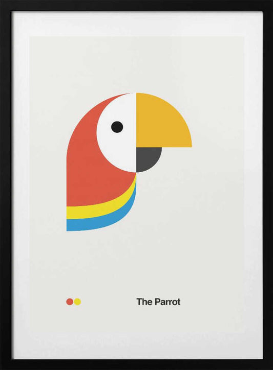 Colorful Geometric Parrot - Art Print by David Vineïs