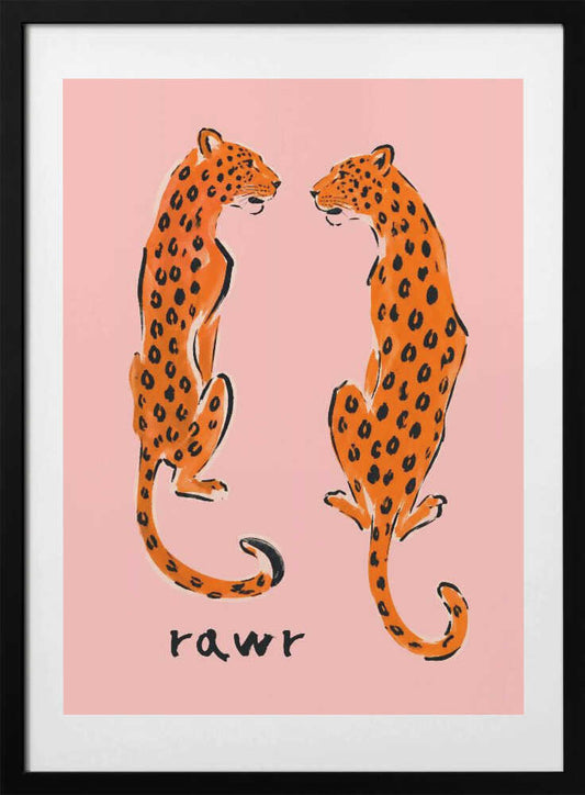 Playful Pink Leopards - Art Print by Patryk Krygowski