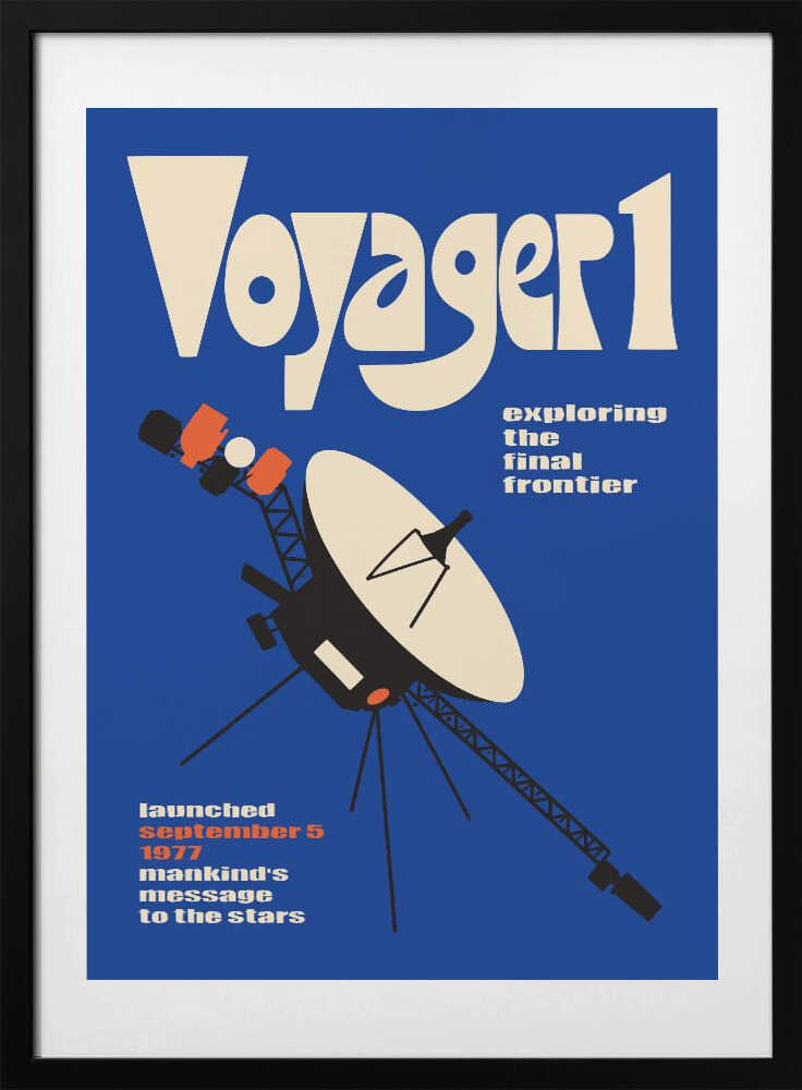 Retro Voyager Spacecraft - Art Print by Patryk Krygowski