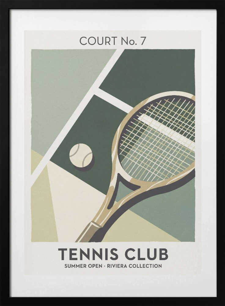 Vintage Tennis Court Design - Art Print by Andreas Magnusson