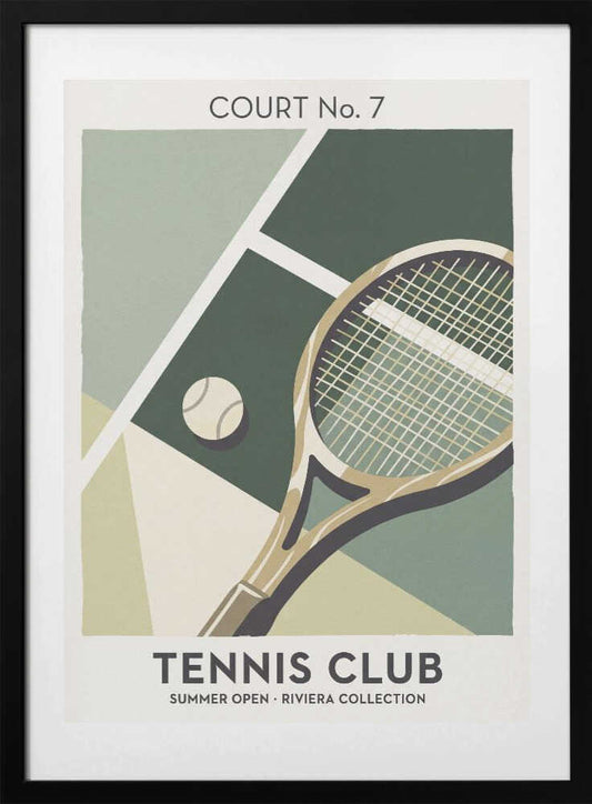 Vintage Tennis Court Design - Art Print by Andreas Magnusson