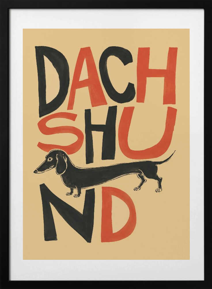 Retro Dachshund Illustration - Art Print by Patryk Krygowski