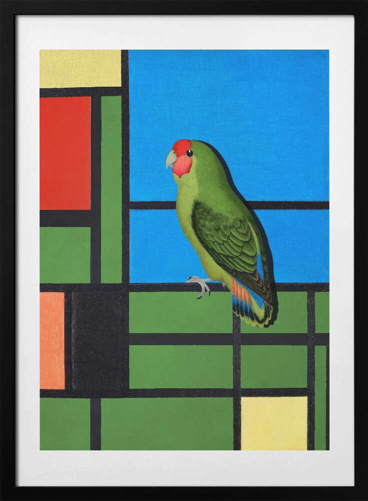 Colorful Geometric Parrot - Art Print by Marja van den Hurk