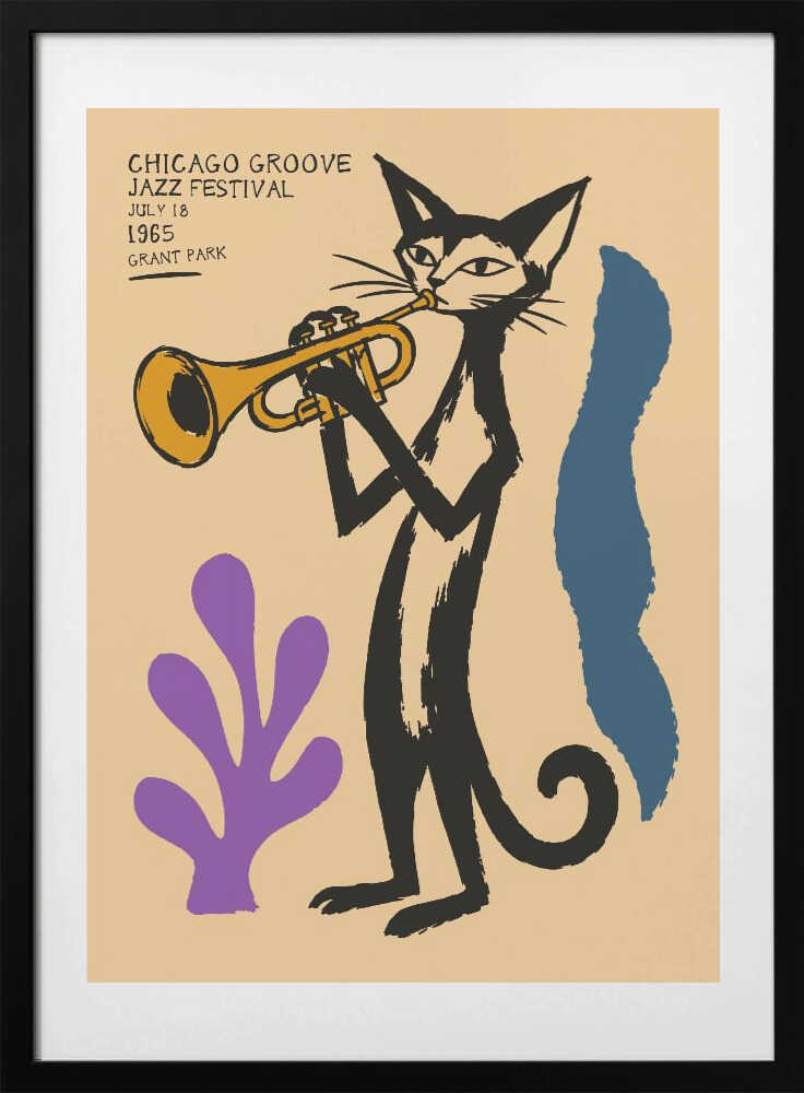 Cool Cat Jazz Trumpeter - Art Print by Patryk Krygowski