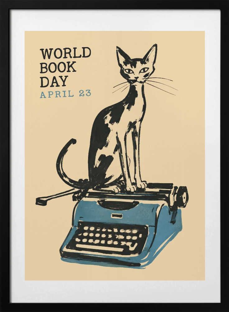 Feline Writer's Desk - Art Print by Patryk Krygowski