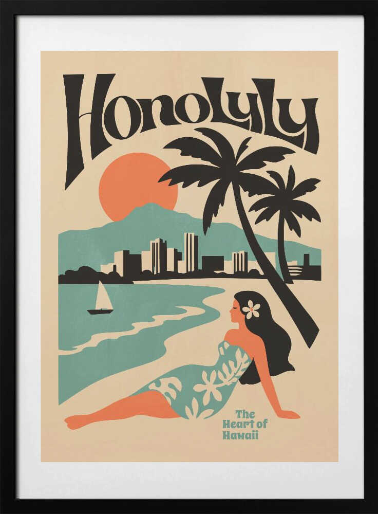 Tropical Honolulu Sunset - Art Print by Patryk Krygowski