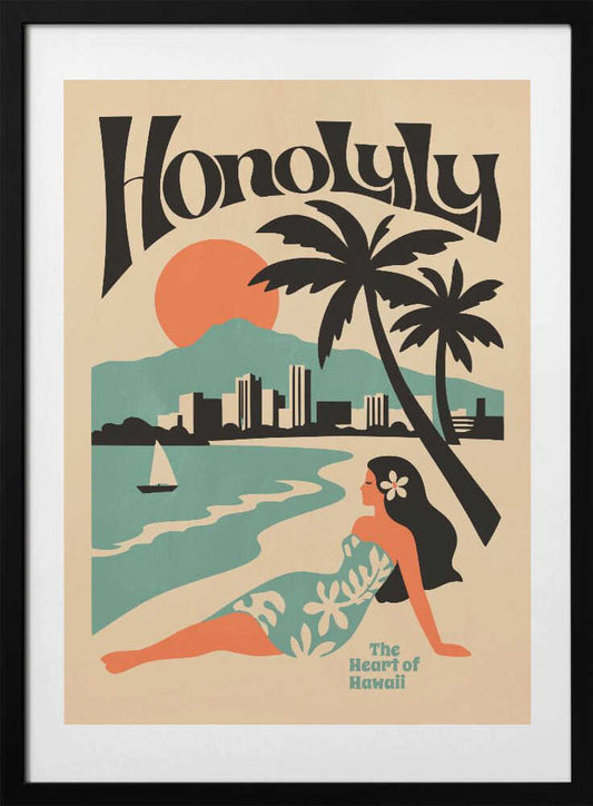 Tropical Honolulu Sunset - Art Print by Patryk Krygowski