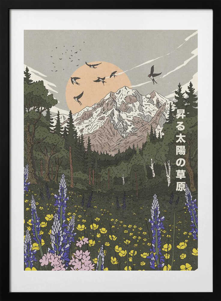 Rising Sun Mountain Meadow - Art Print by Nicholas