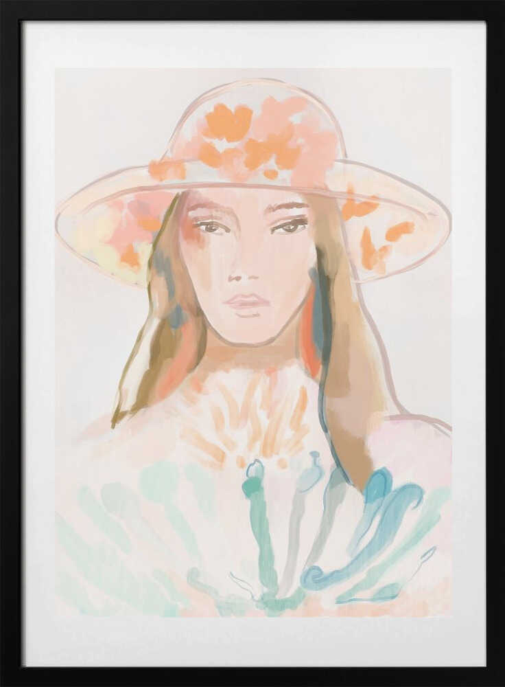 Serene Floral Portrait - Art Print by Beate Tubach