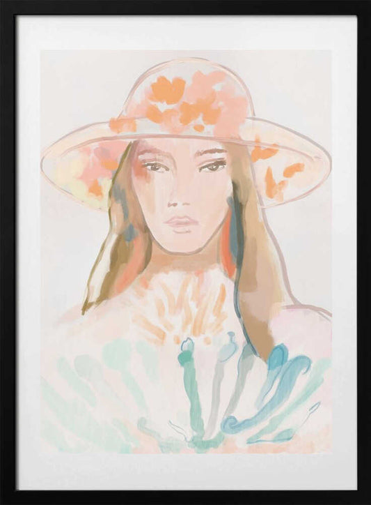 Serene Floral Portrait - Art Print by Beate Tubach