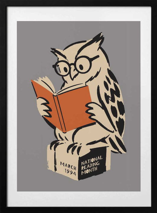 Wise Owl Reading - Art Print by Patryk Krygowski