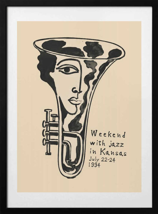 Surreal Jazz Portrait - Art Print by Patryk Krygowski