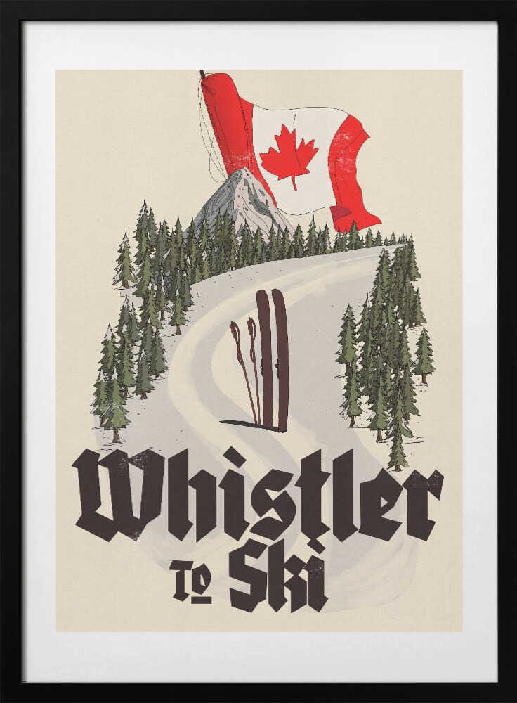 Whistler Mountain Ski Flag - Art Print by Nicholas