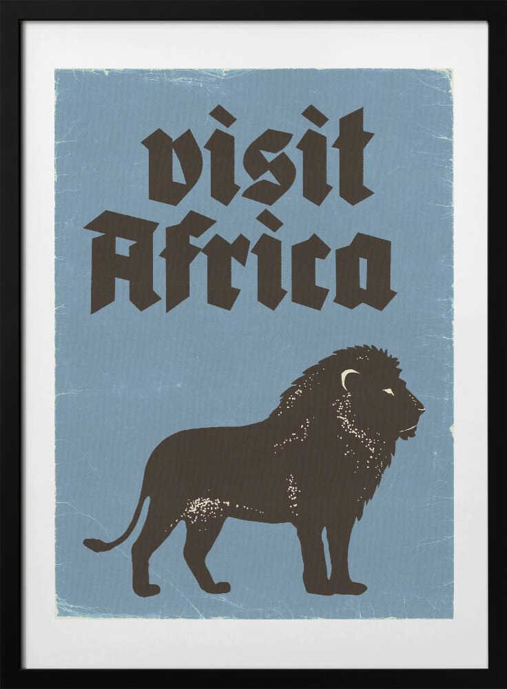 Retro African Lion - Art Print by Nicholas