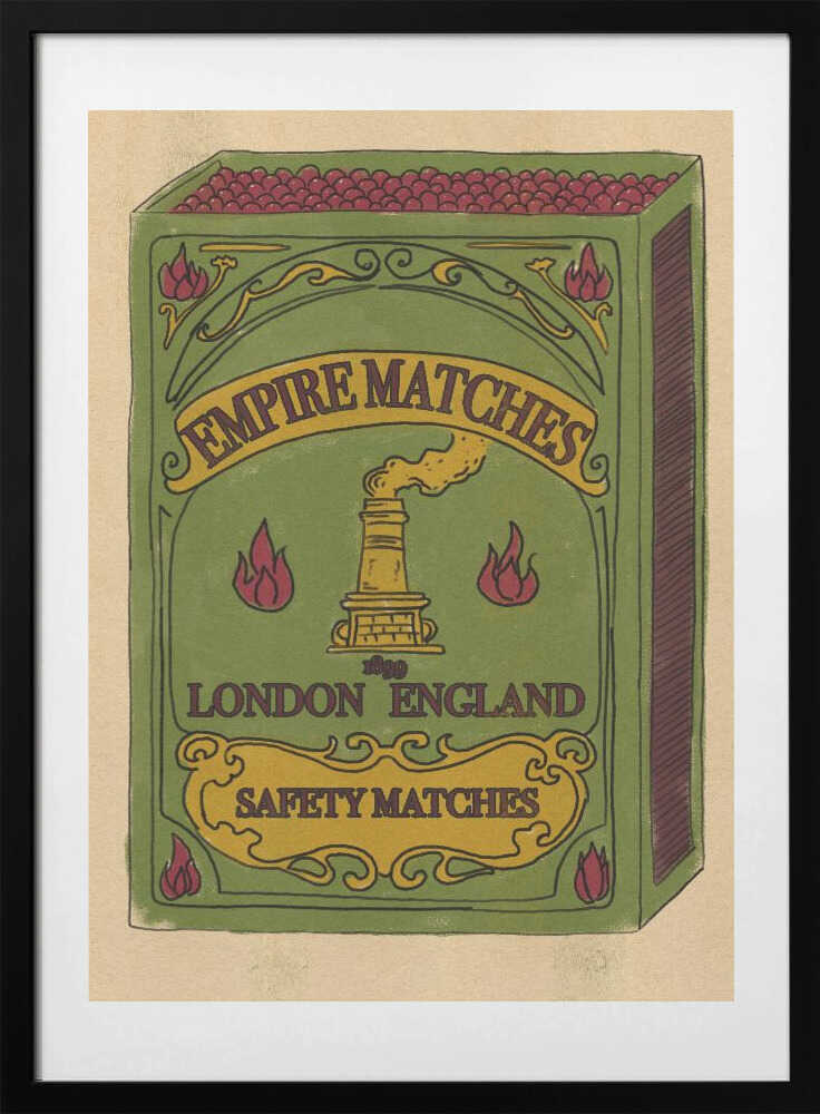 Vintage London Matchbox - Art Print by Nicholas