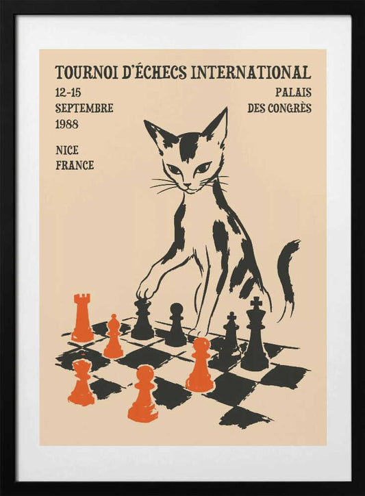 French Chess Cat Poster - Art Print by Patryk Krygowski