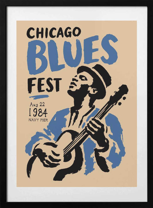 Chicago Blues Guitarist 1984 - Art Print by Patryk Krygowski