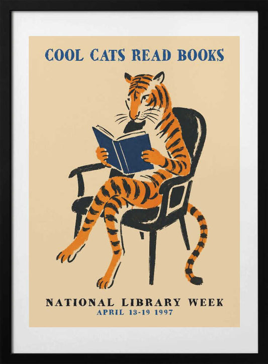 Cool Cats Read Books - Art Print by Patryk Krygowski