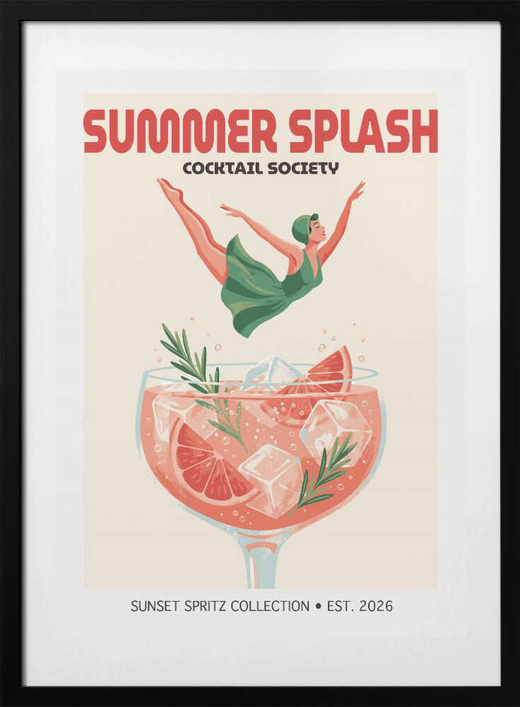 Retro Cocktail Splash - Art Print by Andreas Magnusson