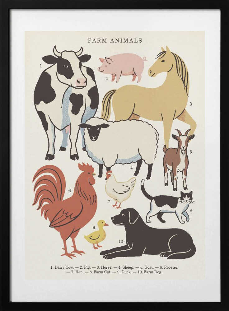 Classic Farm Animals - Art Print by Andreas Magnusson
